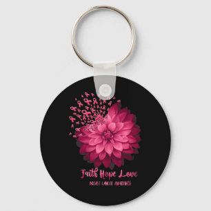 Daisy Faith Hope Liebe Breast Cancer Awareness Flo Schlüsselanhänger