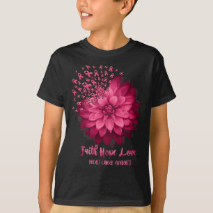 Daisy Faith Hope Liebe Breast Cancer Awareness Flo T-Shirt