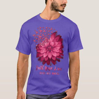 Daisy Faith Hope Love Breast Cancer Awareness Flow T-Shirt