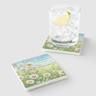 Daisy Field & Quote Steinuntersetzer
