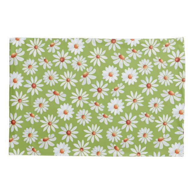 Daisy Filed Watercolor Spring Summer  Kissenbezug (Rückseite)