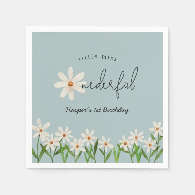 Daisy First Birthday Little Miss Onederful Serviette (Vorderseite)