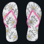 Daisy Floral Bride Flip Flops<br><div class="desc">Braut flippt Flops und lässige Schuhe.</div>