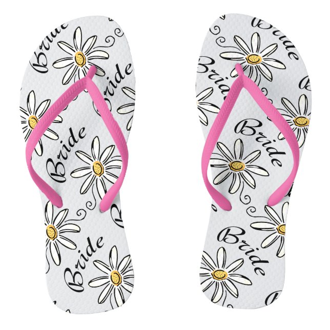 Daisy Floral Bride Flip Flops (Fußbett)
