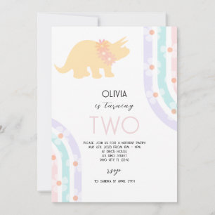 Daisy Floral Dinosaur Einladung