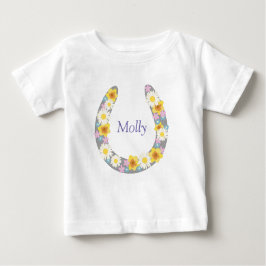 Daisy Floral Horse Shoe Garery Baby T-shirt