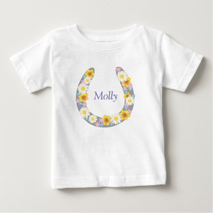 Daisy Floral Horse Shoe Garery Baby T-shirt