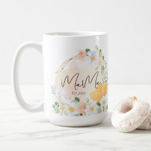 Daisy Floral Mama Tasse mit Kindernamen