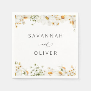 Daisy Floral Name oder Monogram Napkins Serviette