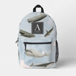 Daisy Floral Pattern Aquarellfarbenmonogramm Bedruckter Rucksack