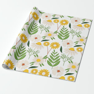 Daisy Floral Pattern Geschenkpapier