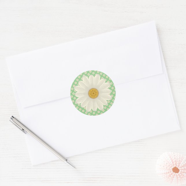 Daisy Floral Pattern Runder Aufkleber (Umschlag)