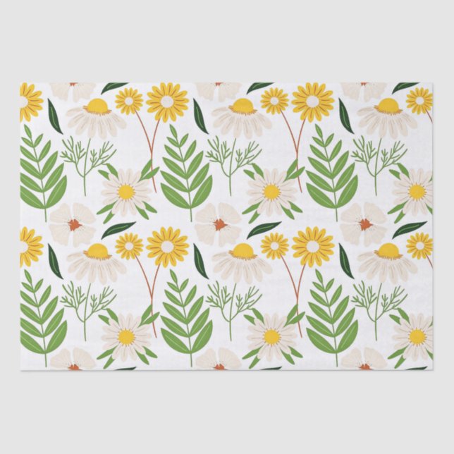 Daisy Floral Pattern Seidenpapier (Vorderseite)