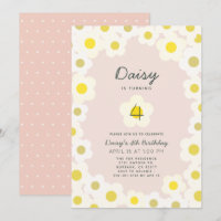 Daisy Floral Pink zum Geburtstag Einladung