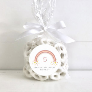 Daisy Floral Rainbow Girls Geburtstag Runder Aufkleber