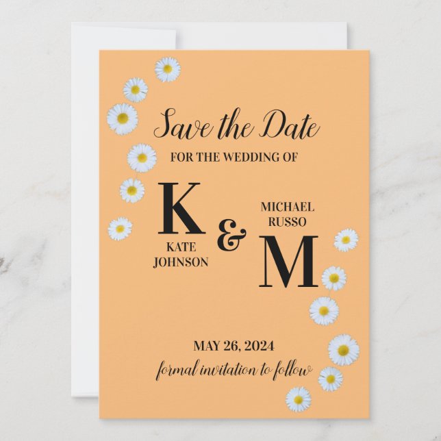 Daisy Floral Simple Save The Date (Vorderseite)