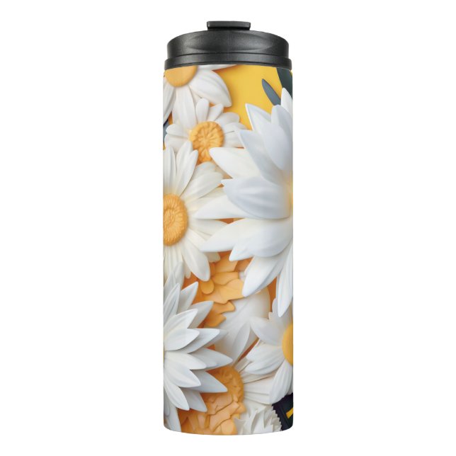 Daisy Floral Slim Thermal Tumbler Thermosbecher (Vorderseite)
