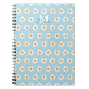 Daisy Floral Spiral Notebook - Personalisierter Na Notizblock