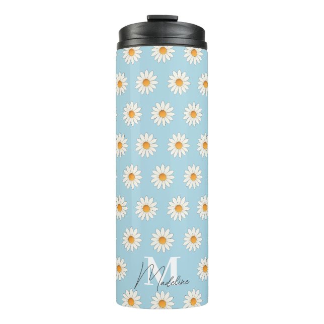 Daisy Floral Thermal Tumbler - Ästhetisch isoliert Thermosbecher (Vorderseite)
