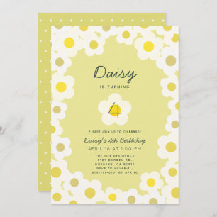 Daisy Floral Yellow Geburtstagseinladung Einladung