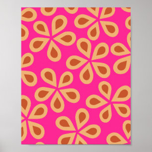 Daisy Florets 04 Hot Pink und Orange Poster