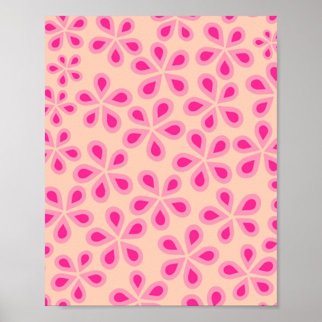 Daisy Florets 05 Orange und Rosa Poster (Vorne)