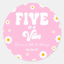Daisy Flower Five Is A Vibe 5th Birthday Party