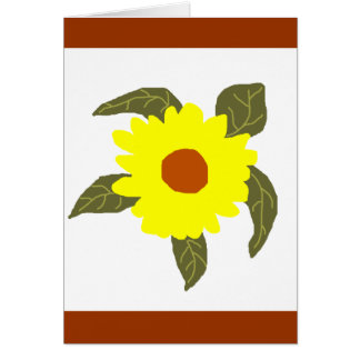 Daisy flower sea turtle blank card