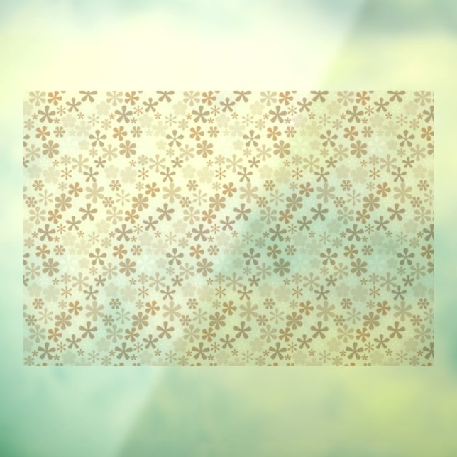 Daisy Flowers Beige Floral Aesthetic Ditsy Tan Fensteraufkleber (Blatt 3)