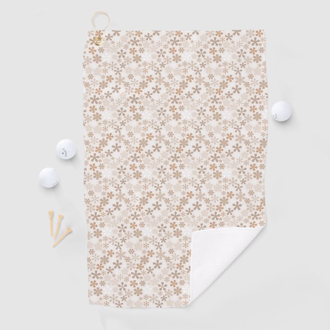 Daisy Flowers Beige Floral Aesthetic Ditsy Tan Golfhandtuch (Insitu)