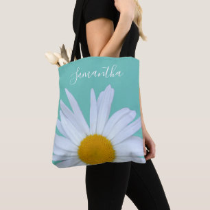 Daisy Foto Aquamarin Green Elegantes, weißes Scrip