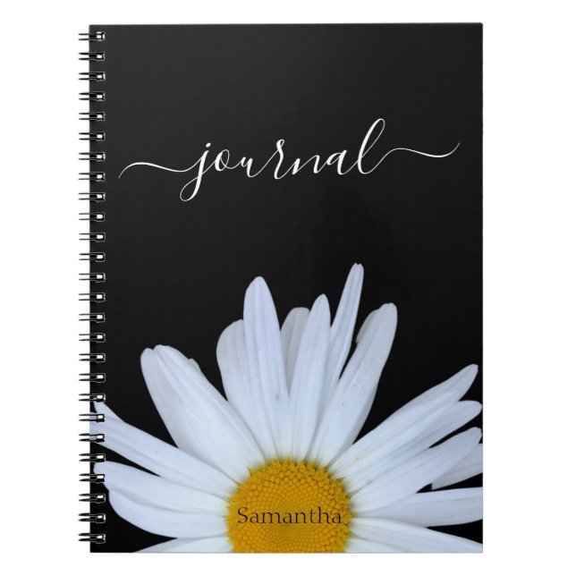 Daisy Foto Black Journal Spiral Foto Notebook Notizblock (Vorderseite)