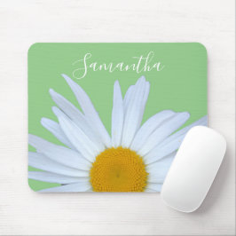 Daisy Foto Green Elegante White Script Mousepad