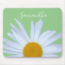 Daisy Foto Green Elegante White Script Mousepad