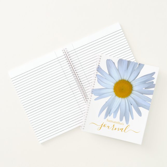 Daisy Foto Journal White Yellow Script Notizbuch (Innenseite)