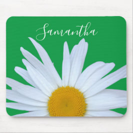 Daisy Foto Kelly Green Elegantes White Script Mousepad