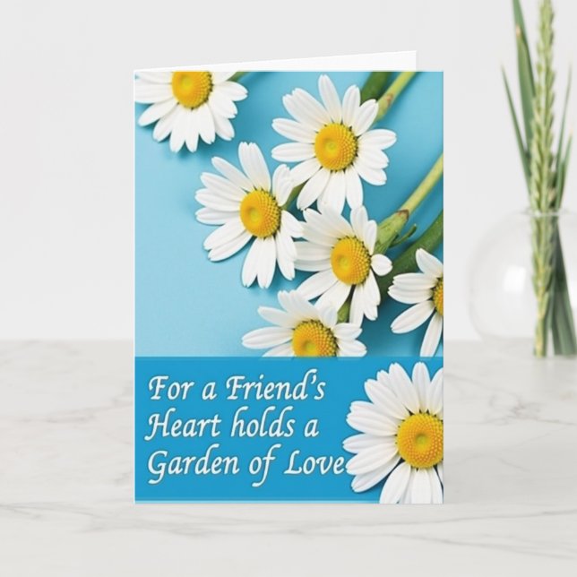 Daisy Freunde Herz Garten Karte (Vorderseite)