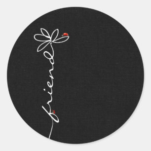 Daisy Friend mit Lady Bugs Runder Aufkleber