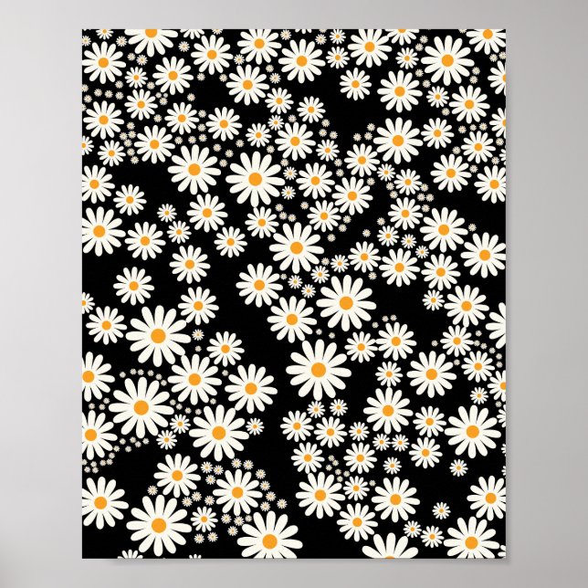 Daisy Garden 08 Schwarz Poster (Vorne)