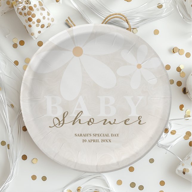 Daisy Garden Baby Shower Gender Neutral Pappteller (Von Creator hochgeladen)