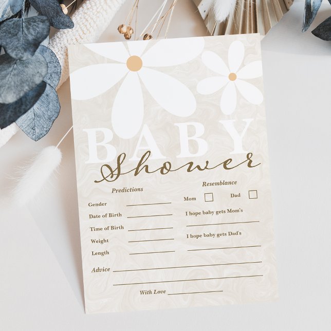 Daisy Garden Baby Shower Neutral Predictions Cards Einladung (Von Creator hochgeladen)