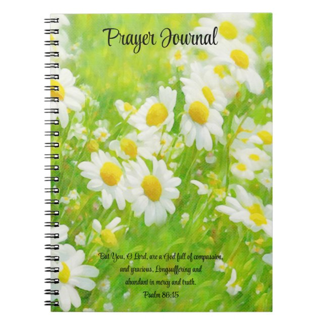 Daisy Garden Bible Verse Faith Prayer Journal Notizblock (Vorderseite)