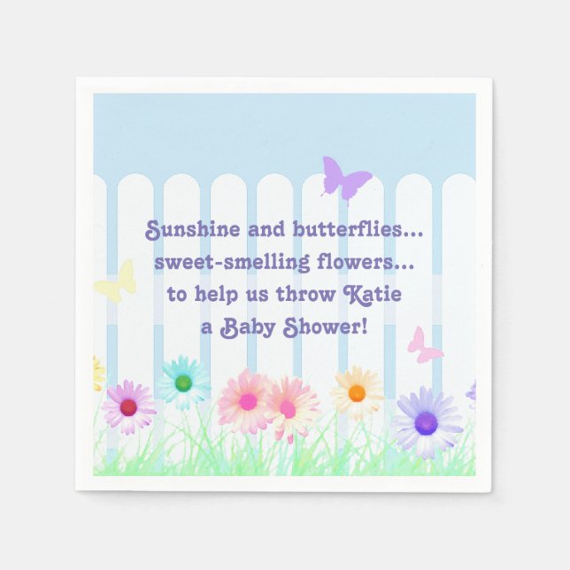 "Daisy Garden" - Gedicht Serviette (Vorderseite)