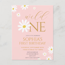 Daisy Geburtstagsfeier Bohmian Wild One 1. Geburts Postkarte