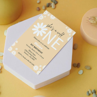 Daisy Geburtstagsparty bohemian wild one Einladung