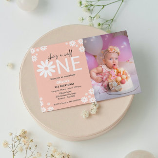 Daisy Geburtstagsparty bohemian wild one Einladung