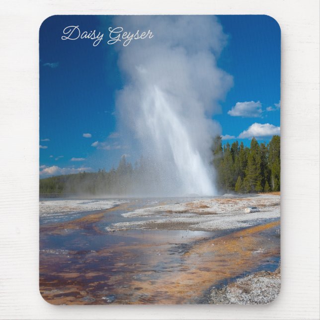 Daisy Geyser Erupting Yellowstone Nationalpark Mousepad (Vorne)