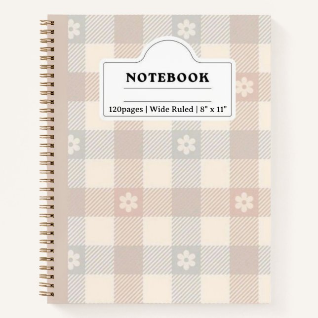 Daisy Gingham Spiral Notebook Notizbuch (Vorderseite)