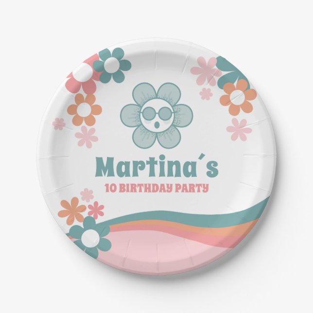 Daisy Girl Birthday Party Pappteller (Vorderseite)