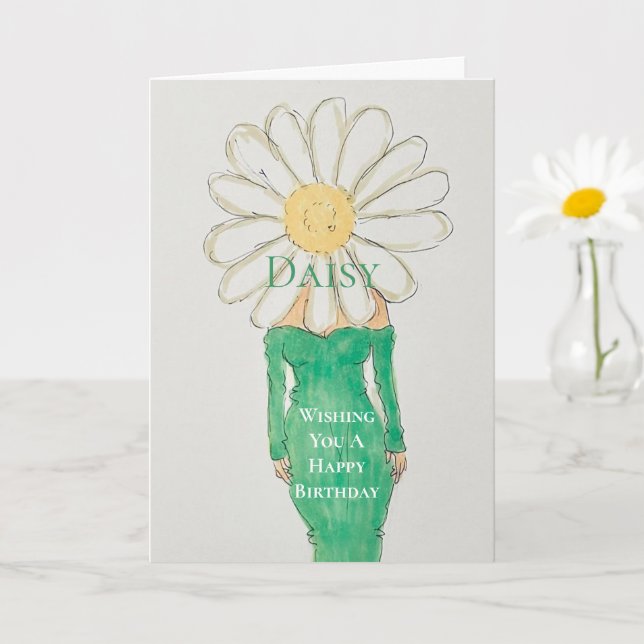 Daisy Girl Grüne Bluse Karte (Kleine Pflanze)